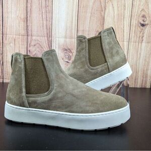 Vince Warren Suede High Top Slip-On Sneakers/Boots, Tan-Sz 9M lamb fur